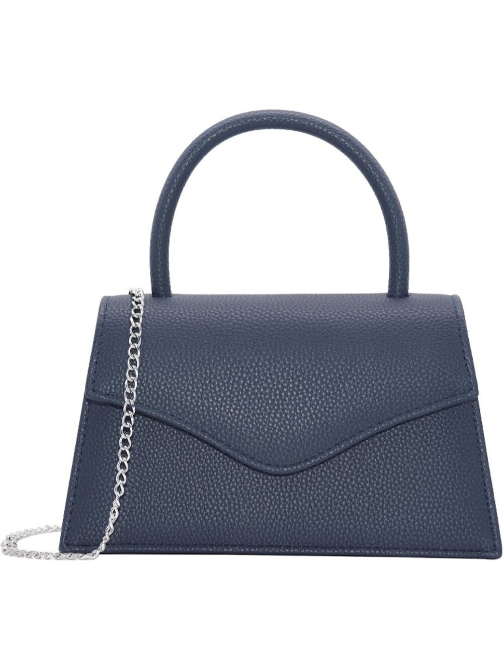 Women's Navy Blue Top Handle Cocktail Clutch Purse Formal Wedding Evening Bag
